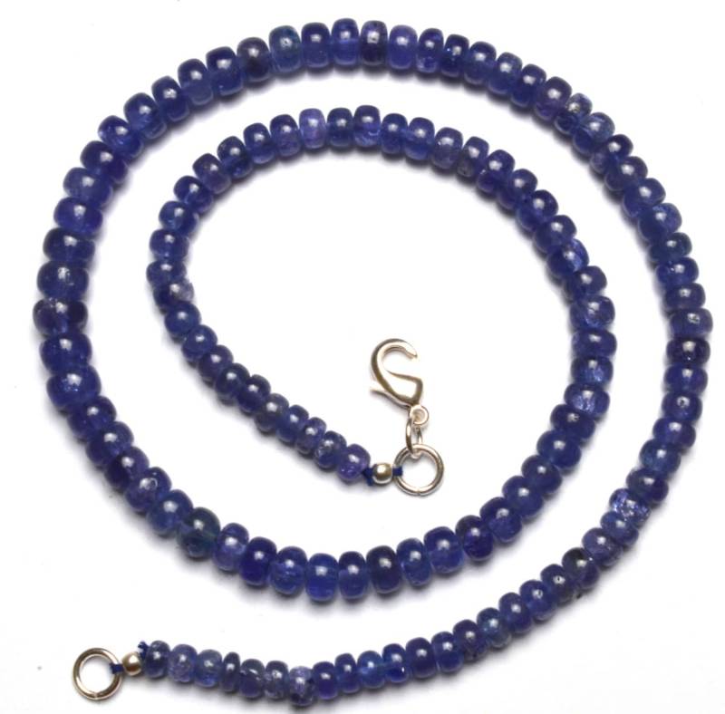 Natürliche Tansanit Edelstein 5 Bis 7 Mm Glatte Rondelle Perlen 17-Zoll-Vollstrang Superfeine Qualität Blaue Farbe Fertig Halskette Natürliche Tansanit Edelstein 5 Bis 7 Mm Glatte Rondelle Perlen 17-Zoll-Vollstrang Superfeine Qualität Blaue Farbe Fertig Halskette von LMGEMS