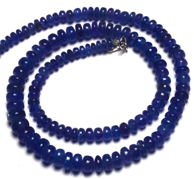 Natürliche Tansanit Edelstein 5 Bis 9 Mm Glatte Rondell Perlen 21-Zoll-Vollstrang Superfeine Qualität Violett Blau Farbe Fertig Halskette von LMGEMS