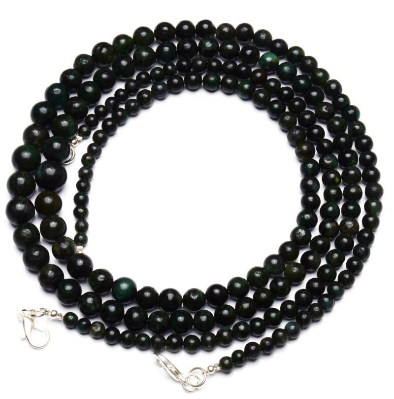 Natürliche Edelstein Smaragd Glatte 5 Bis 9 Mm Runde Perlen Halskette 19 Zoll Full Strang Handpolierte Ball von LMGEMS