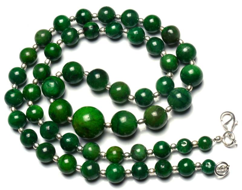 Natürliche Edelstein Smaragd Glatte 6 Bis 13 Mm Runde Perlen Halskette 22 Zoll Vollstrang Handpolierte Runde Kugelform von LMGEMS