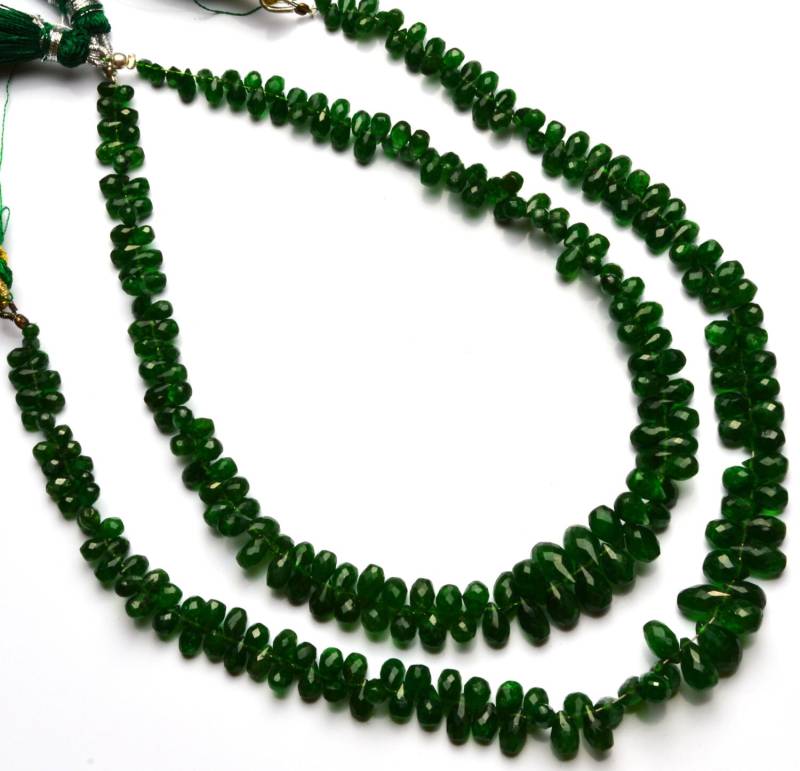 Natürliche Edelstein Tsavorit Facettiert 4X2 Bis 8 X 5 Mm Tropfenform Brioletten 11 Zoll Voller Strang Sehr Seltene Tropfen Perle Grüner Granat von LMGEMS