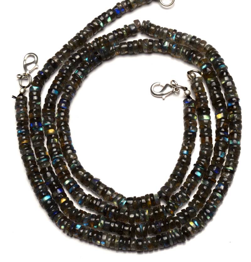 Natürlicher Edelstein Blinkender Blue Fire Labradorit 5 Mm Glatte Rondelle Heishi Perlen 17 Zoll Voller Strang Superqualität Starke Blaue von LMGEMS