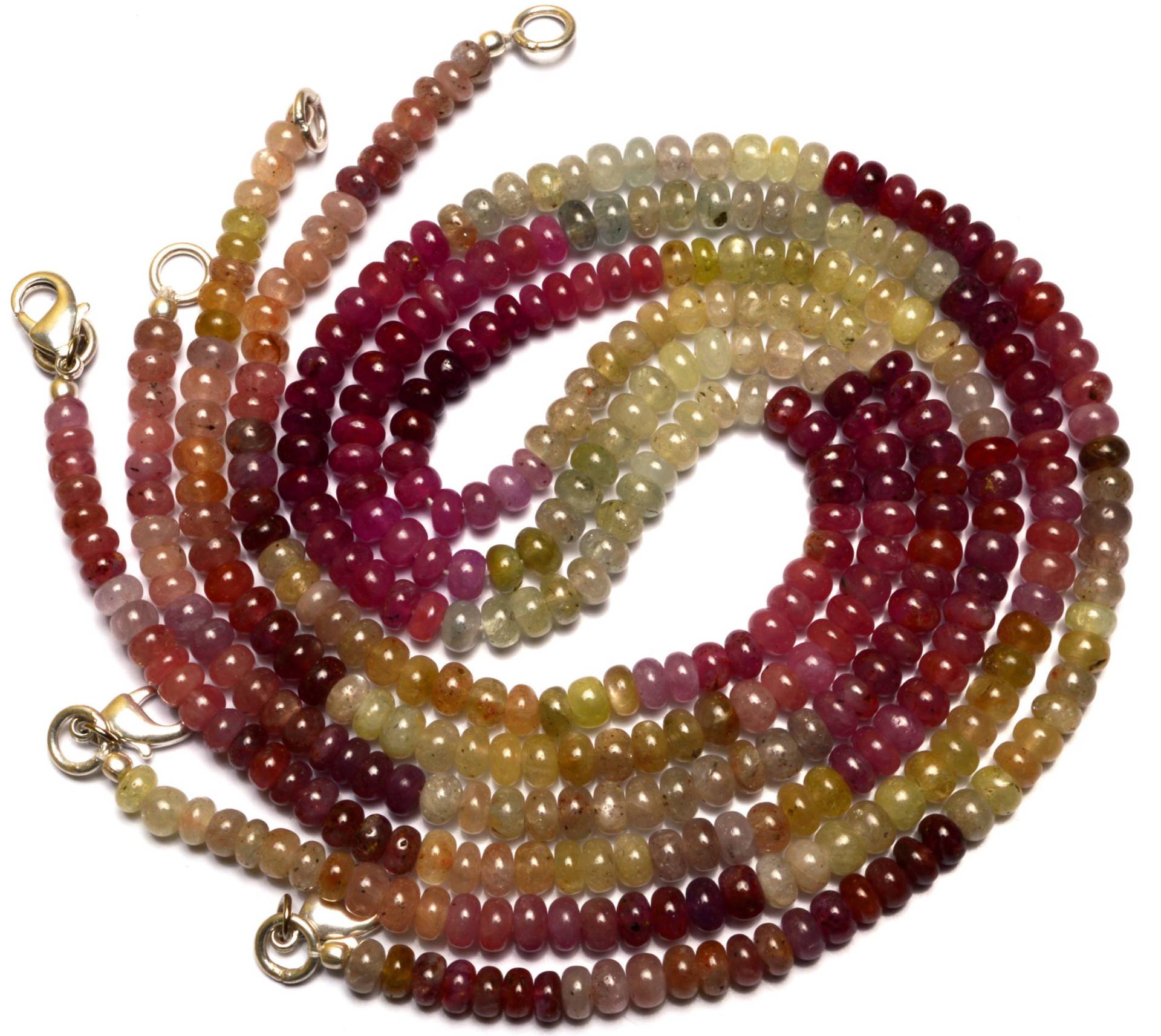 Natürlicher Edelstein Multi Saphir 5 Mm Ca. Glatte Rondelle Perlen 16 "Vollstrang Multicolor Fertig Halskette Super Qualität Natürlicher Edelstein Multi Saphir 5 Mm Ca. Glatte Rondelle Perlen 16 "Vollstrang Multicolor Fertig Halskette Super Qualität von LMGEMS