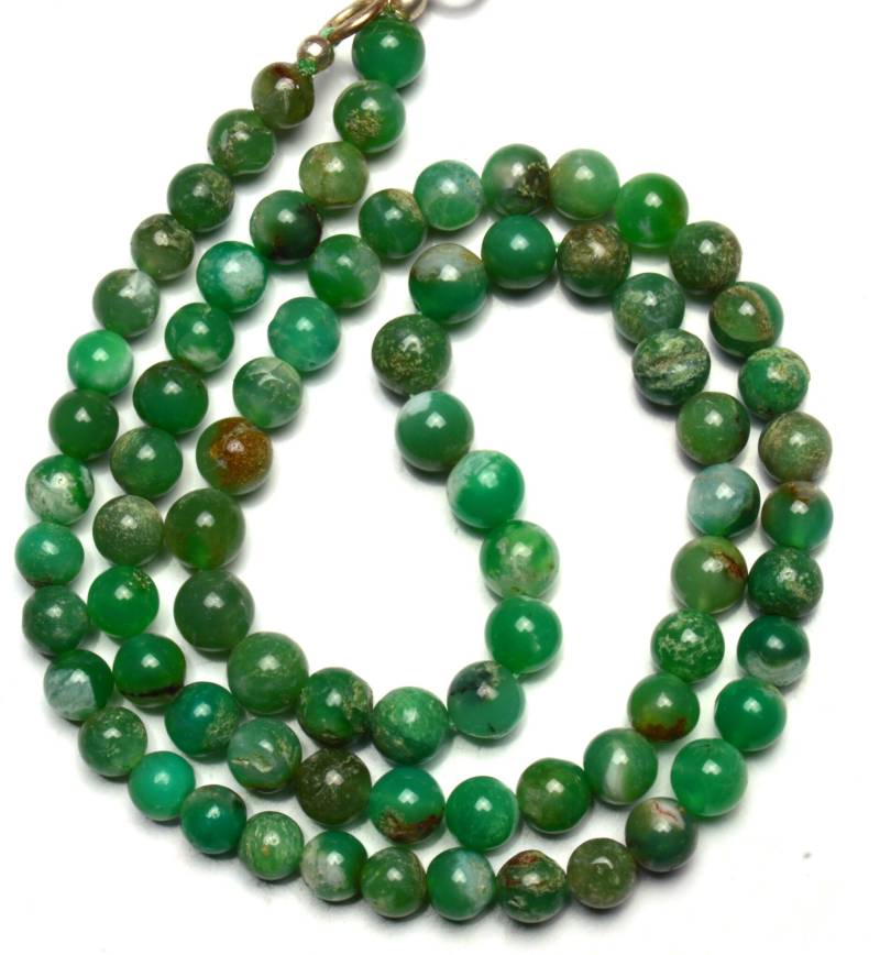 Naturstein Chrysopras 6mm Ca. Glatte Runde Kugel Form Perlen 16, 5 Zoll-Full-strand Seltener Edelstein Grüne Farbe von LMGEMS