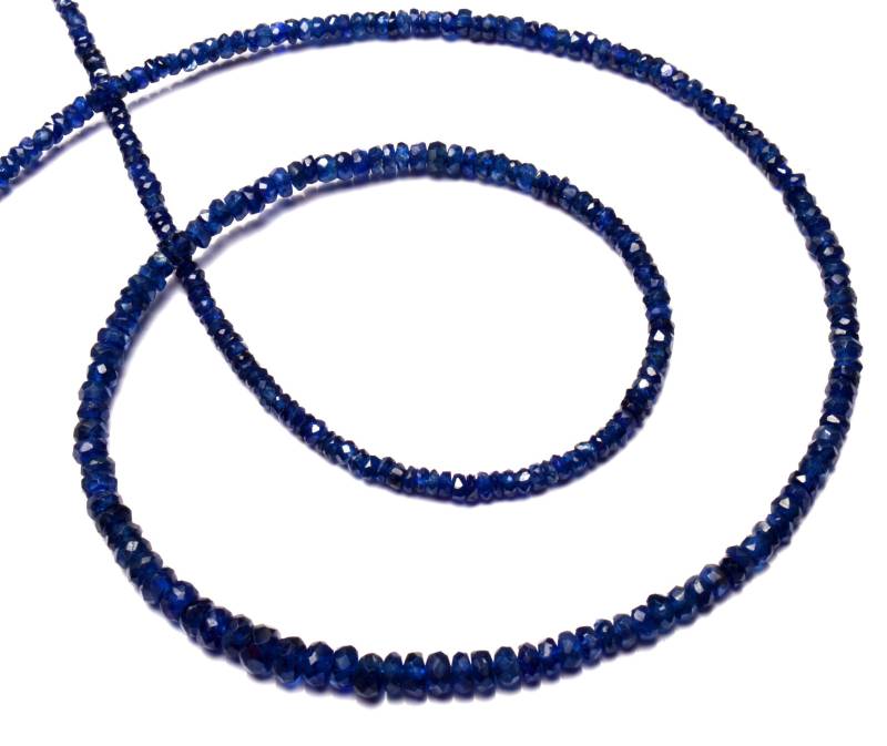 Natürliche Edelstein Myanmar Blaue Saphir 2, 5 Bis 4, 5 Mm Größe Facettierte Rondell Perlen Halskette 16, 5 "Vollstrang Sapphire Super Feine von LMGEMS