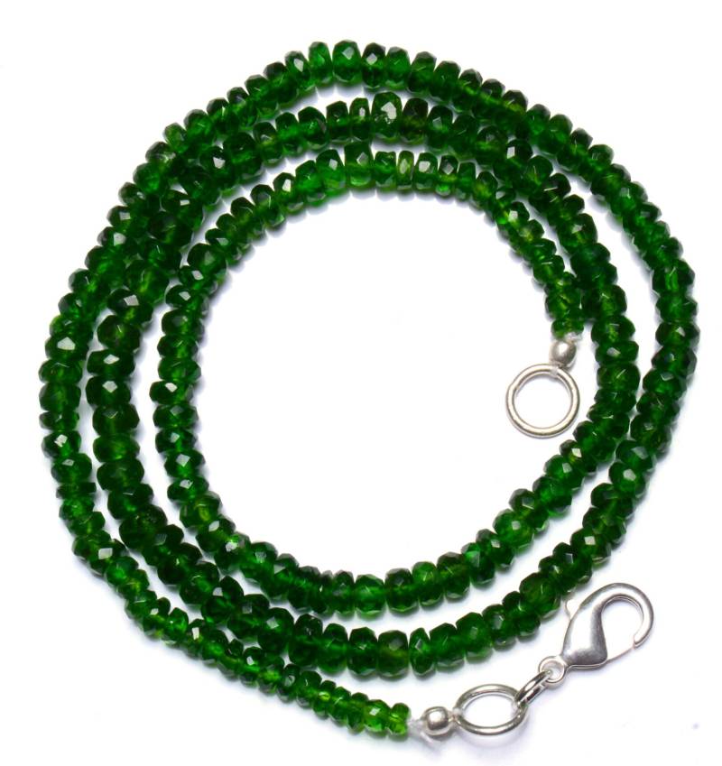 Super Selten Chromdiopsid Facettierte Rondelle Perlen 16, 5" Full-strand 3 Bis 5mm Größe Halskette Seltene Edelstein Aus Russland von LMGEMS