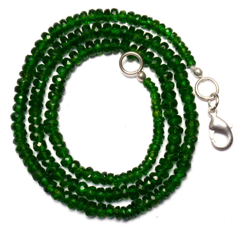Super Selten Chromdiopsid Facettierte Rondelle Perlen 16" Full-strand 3 Bis 4, 5 Mm Größe Halskette Seltene Edelstein Aus Russland von LMGEMS