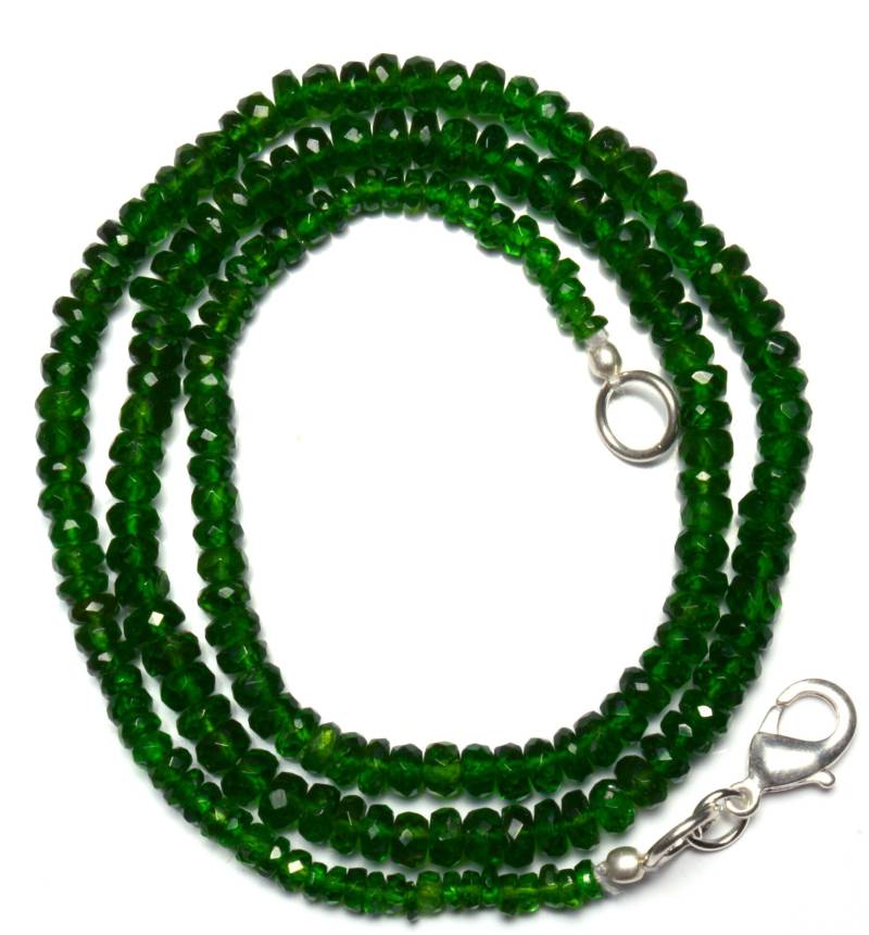 Super Selten Chromdiopsid Facettierte Rondelle Perlen 16" Full-strand 3 Bis 4, 5 Mm Größe Halskette Seltene Edelstein Aus Russland von LMGEMS