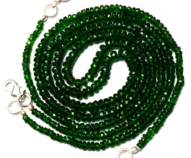 Super Seltene Natürliche Chromdiopsid Facettierte Rondelle Perlen 16 "Voller Strang 3 Bis 5 Mm Größe Halskette Seltener Edelstein Aus Russland von LMGEMS