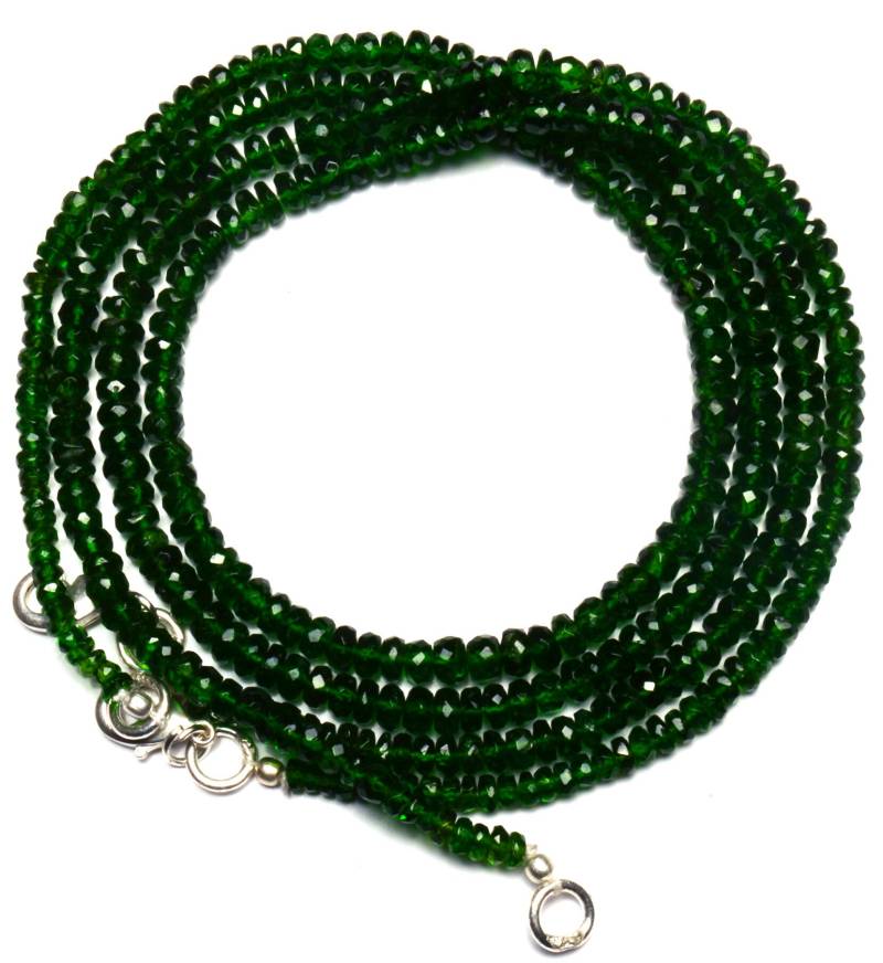 Super Seltene Natürliche Chromdiopsid Facettierte Rondelle Perlen 16 "Voller Strang 3 Bis 5 Mm Größe Halskette Seltener Edelstein Aus Russland von LMGEMS