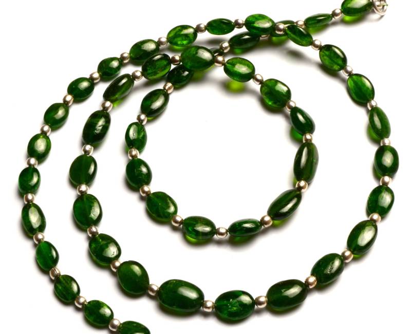 Super Seltene Natürliche Chrom Diopsid Glatte Nugget 21 "strang 6 X 8 Mm Bis 7 10 Größe Nuggets Fertig Halskette Seltener Edelstein Aus Russland von LMGEMS