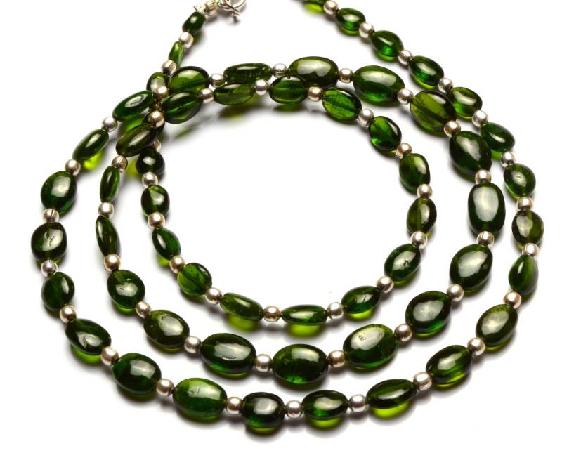 Super Seltene Natürliche Chrom Diopsid Glatte Nugget 22 "strang 4 X 6 Mm Bis 8 Größe Nuggets Fertig Halskette Seltener Edelstein Aus Russland von LMGEMS