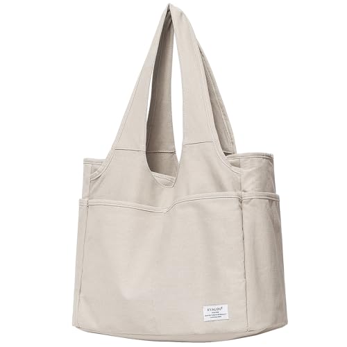 Utility Large Canvas Tote Bag with 13 Pockets - Light Gray von LMGO