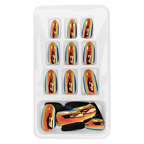 Modische helle farbenfrohe falsche Nagel Patch 24pcs Voll Cover Nail Art Tipps für Partys tanzen (LG01) von LMHHMIN