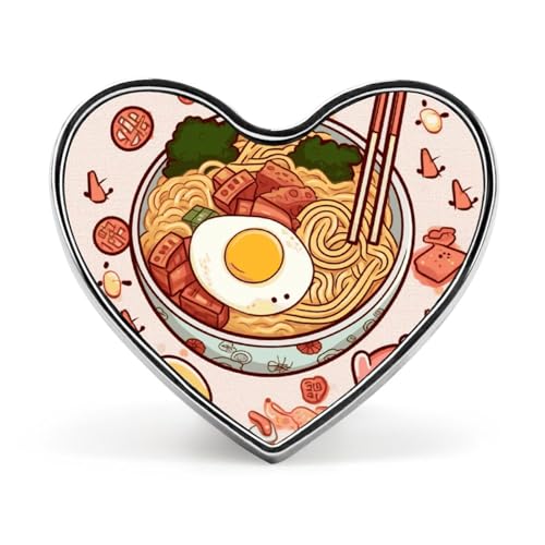 Brosche, Anstecknadel, Herz-Anstecknadel, Damen, Brosche für Hut, Tasche, Anzug, Krawatte, Hochzeit, Geburtstag, köstlich, süß, Ramen, bedruckt, Valentinstagsanstecknadel, Love form, Aluminium von LMHLDSC