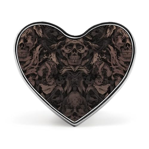 Brosche, Anstecknadel, Herz-Anstecknadel, Damen, Brosche für Hut, Tasche, Anzug, Krawatte, Hochzeit, Geburtstag, schwarzer Stein, bedruckt, Valentins-Pin, Love form, Aluminium, Aluminiumlegierung von LMHLDSC