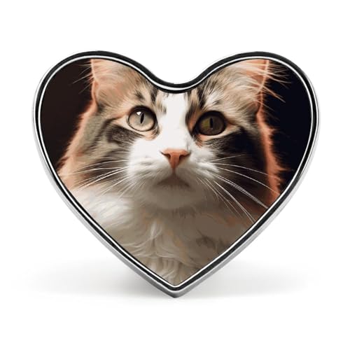 Brosche, Anstecknadel, Herz-Anstecknadel, Damen-Brosche für Hut, Tasche, Anzug, Krawatte, Hochzeit, Geburtstag, cooler Leoparden-Druck, Valentinstagsanstecknadel, Love form, Aluminium von LMHLDSC