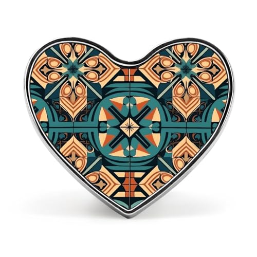 Brosche, Anstecknadel, Herz-Anstecknadel, Damen-Brosche für Hut, Tasche, Anzug, Krawatte, Hochzeit, Geburtstag, dunkelorange, Gitterdruck, Valentins-Pin, Love form, Aluminium, Aluminiumlegierung von LMHLDSC