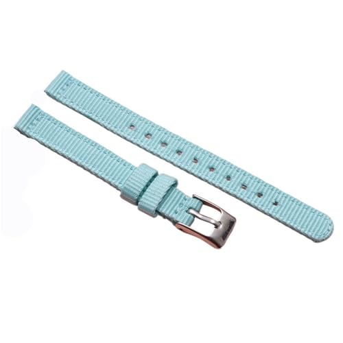 Kleines Canvas-Uhrenarmband 8 mm 10 mm 12 mm Nylon-Ersatzarmband Herren Damen Universal-Uhrenarmband(Light Blue A,8mm) von LMINGZE