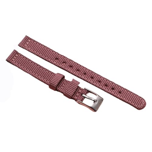 Kleines Canvas-Uhrenarmband 8 mm 10 mm 12 mm Nylon-Ersatzarmband Herren Damen Universal-Uhrenarmband(Light red,10mm) von LMINGZE