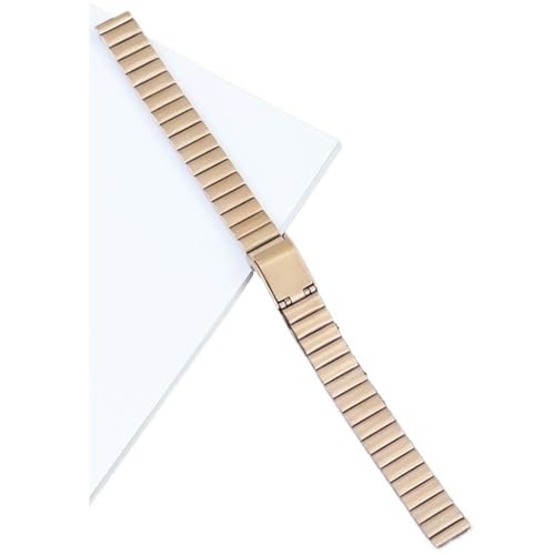 LMINGZE Damen Edelstahlarmband 10mm Metall Ersatz Uhrenarmband Universal Verstellbares Armband(Rose Gold) von LMINGZE