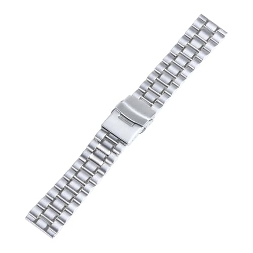LMINGZE Edelstahl-Uhrenarmband 20 mm 22 mm 24 mm Metallarmband Faltschließe Universal-Uhrenarmband for Männer und Frauen(Silver,18mm) von LMINGZE