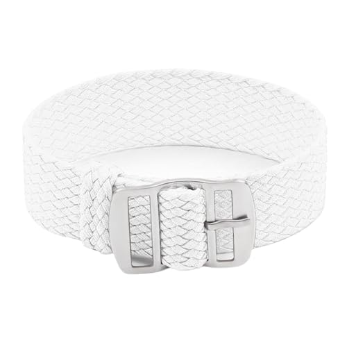 LMINGZE Gewebtes Canvas-Uhrenarmband, 18 mm, 20 mm, 22 mm, Ersatzarmband for Herren und Damen, universelles Sportarmband(White_22mm) von LMINGZE