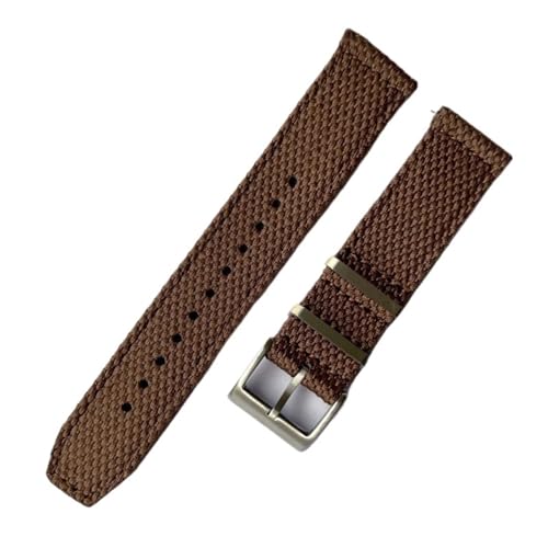 LMINGZE Gewebtes Canvas-Uhrenarmband, 20 mm, 22 mm, Schnellverschluss, Ersatzarmband, Herren und Damen, universelles Sportarmband(Brown,20mm) von LMINGZE
