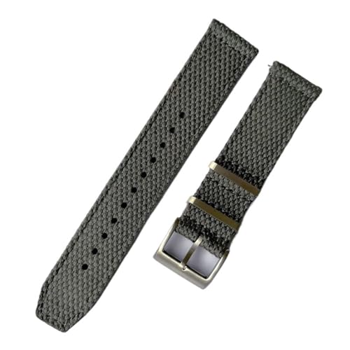 LMINGZE Gewebtes Canvas-Uhrenarmband, 20 mm, 22 mm, Schnellverschluss, Ersatzarmband, Herren und Damen, universelles Sportarmband(Gray,22mm) von LMINGZE
