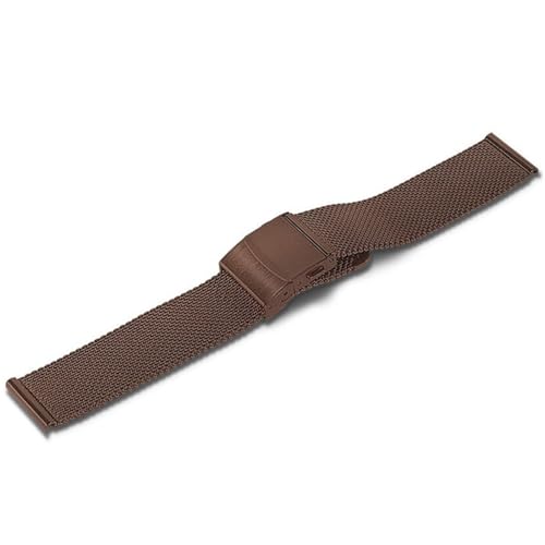 LMINGZE Mesh-Edelstahl-Uhrenarmband 18 mm 20 mm 22 mm Metallarmband Schnellverschluss Uhrenarmband Männer Frauen Universal(Brown,20mm) von LMINGZE
