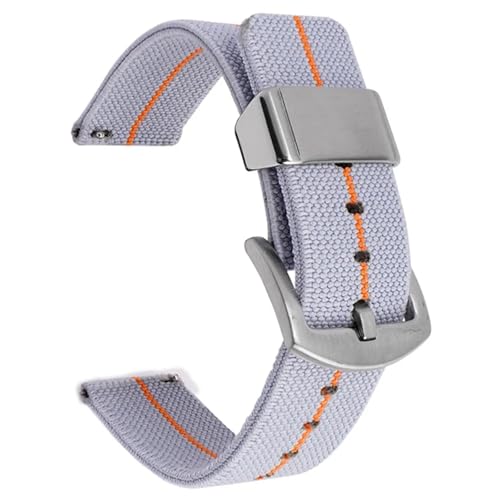 LMINGZE Nylon Canvas Uhrenarmband 18mm 20mm 22mm Schnellverschluss Uhrenarmband Herren Damen Universal Sport Armband Uhrenarmband(Grey Orange S_20mm) von LMINGZE