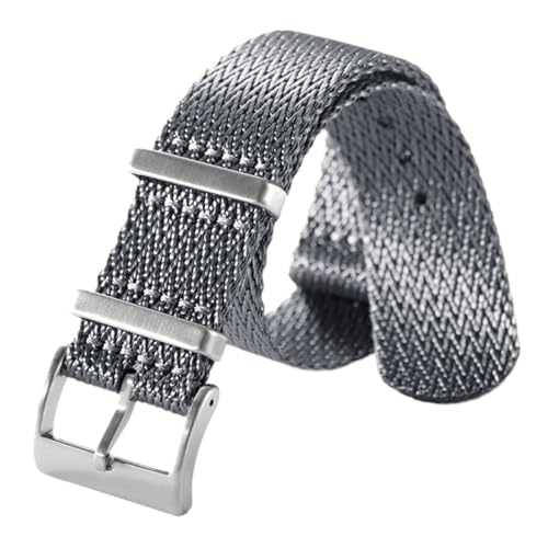 LMINGZE Nylon Canvas Uhrenarmband 18mm 20mm 22mm Uhrenarmband Herren Damen Universal Sport Armband Uhrenarmband(Gray,22mm) von LMINGZE