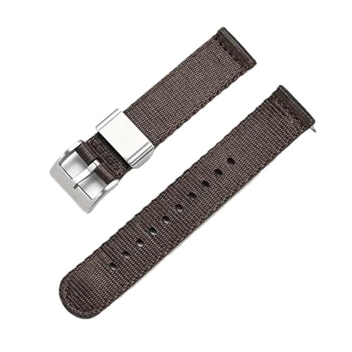 LMINGZE Nylon Canvas Uhrenarmband 20mm 22mm 24mm Schnellverschluss Uhrenarmband Herren Damen Universal Sport Armband Uhrenarmband(Brown_20mm) von LMINGZE