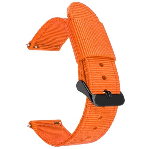 LMINGZE Nylon Canvas Uhrenarmband 20mm 22mm 24mm Schnellverschluss Uhrenarmband Herren Damen Universal Sport Armband Uhrenarmband(Orange02_18mm) von LMINGZE