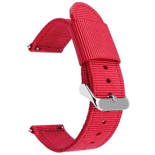 LMINGZE Nylon Canvas Uhrenarmband 20mm 22mm 24mm Schnellverschluss Uhrenarmband Herren Damen Universal Sport Armband Uhrenarmband(Red01_18mm) von LMINGZE