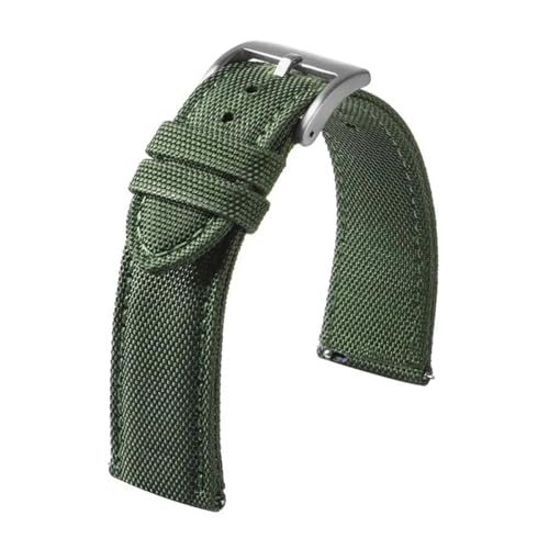 LMINGZE Nylon Canvas Uhrenarmband 20mm 22mm Schnellverschluss Uhrenarmband Männer Frauen Universal Sport Armband Uhrenarmband(Green_20mm) von LMINGZE