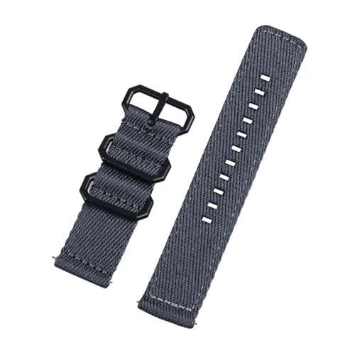 LMINGZE Nylon Canvas Uhrenarmband 24mm Schnellverschluss Uhrenarmband Männer Frauen Universal Sport Armband(Gray) von LMINGZE