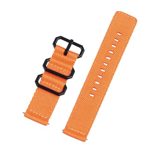 LMINGZE Nylon Canvas Uhrenarmband 24mm Schnellverschluss Uhrenarmband Männer Frauen Universal Sport Armband(Orange_22mm) von LMINGZE