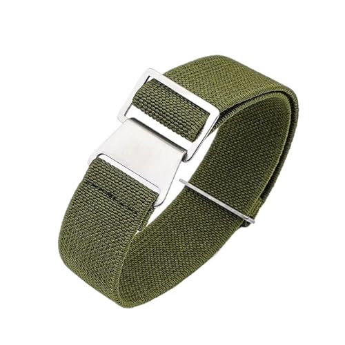 LMINGZE Nylon-Uhrenarmband 20 mm 22 mm 24 mm Canvas-Elastizitäts-Uhrenarmband Männer Frauen Universal-Sportarmband(Green_18mm) von LMINGZE