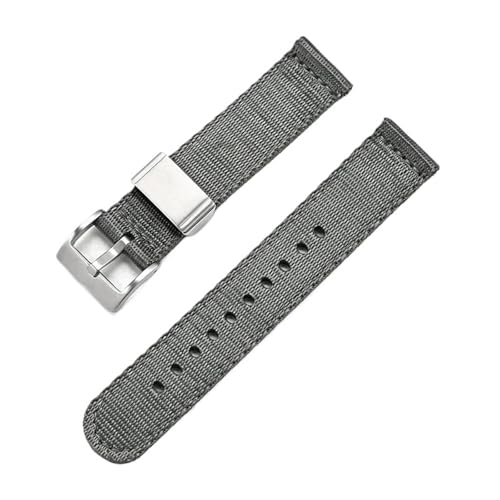 LMINGZE Nylon-Uhrenarmband 20 mm 22 mm 24 mm Canvas-Schnellverschluss-Uhrenarmband Herren Damen Universal-Sportarmband(Grey_22mm) von LMINGZE