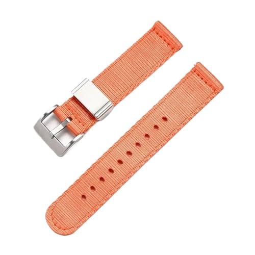 LMINGZE Nylon-Uhrenarmband 20 mm 22 mm 24 mm Canvas-Schnellverschluss-Uhrenarmband Herren Damen Universal-Sportarmband(Orange_20mm) von LMINGZE