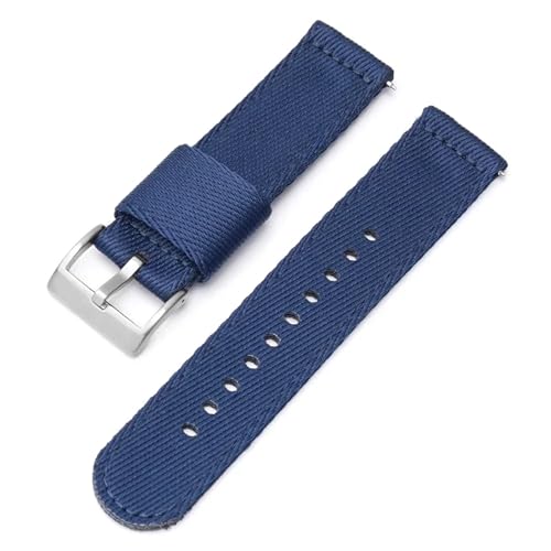 LMINGZE Nylon Uhrenarmband 20mm 22mm Canvas Schnellverschluss Uhrenarmband Herren Damen Universal Sport Armband Uhrenarmband(Blue_20mm) von LMINGZE