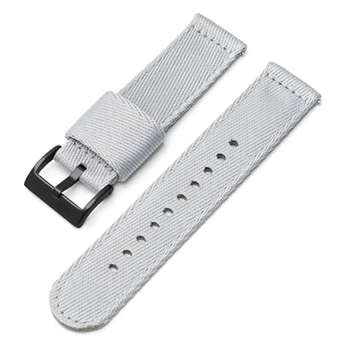 LMINGZE Nylon Uhrenarmband 20mm 22mm Canvas Schnellverschluss Uhrenarmband Herren Damen Universal Sport Armband Uhrenarmband(Grey02_20mm) von LMINGZE