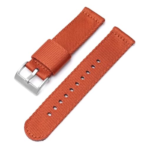 LMINGZE Nylon Uhrenarmband 20mm 22mm Canvas Schnellverschluss Uhrenarmband Herren Damen Universal Sport Armband Uhrenarmband(Orange_20mm) von LMINGZE