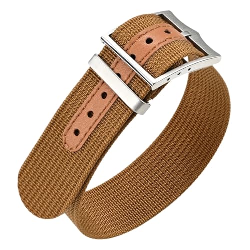 LMINGZE Nylon Uhrenarmband 20mm 22mm Canvas Uhrenarmband Männer Frauen Universal Sport Armband Uhrenarmband(Brown_20mm) von LMINGZE