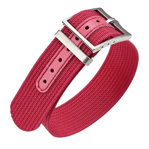 LMINGZE Nylon Uhrenarmband 20mm 22mm Canvas Uhrenarmband Männer Frauen Universal Sport Armband Uhrenarmband(Red_22mm) von LMINGZE