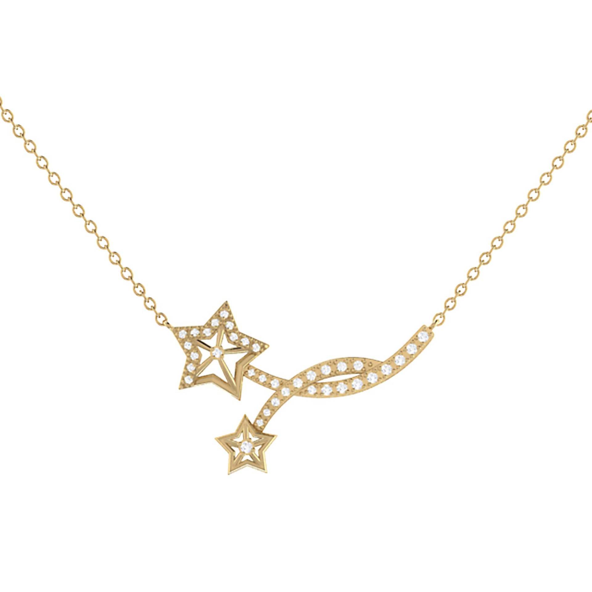 Abweichende Sterne Diamant Halskette in 14K Gold Vermeil Auf Sterling Silber von LMJJewelry