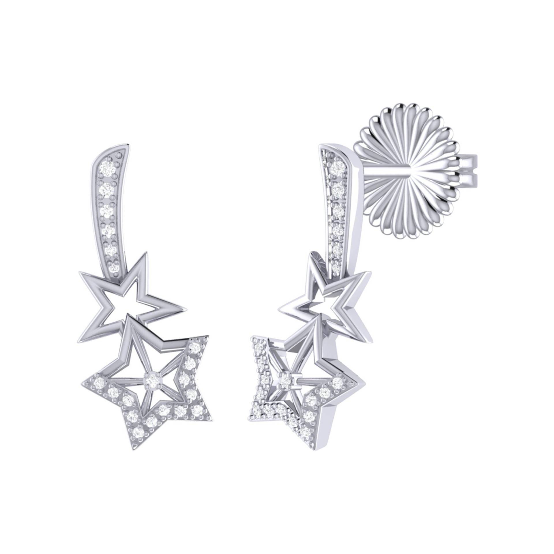 Dazzle Duo Diamant Ohr Kletterer in Sterling Silber von LMJJewelry