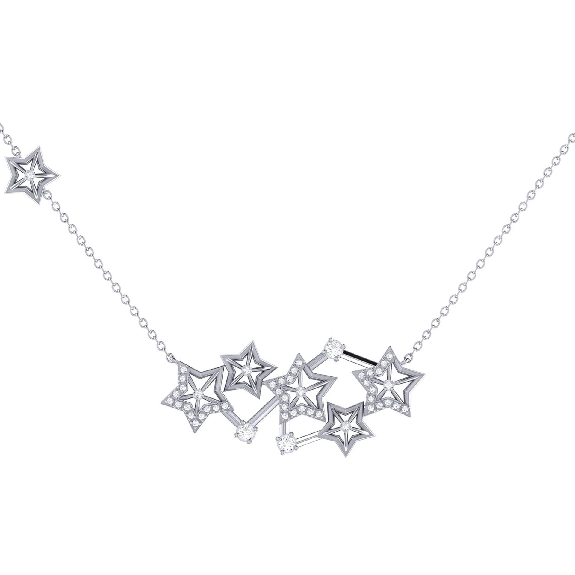Starburst Sternbild Diamant Halskette in 14K Weißgold von LMJJewelry