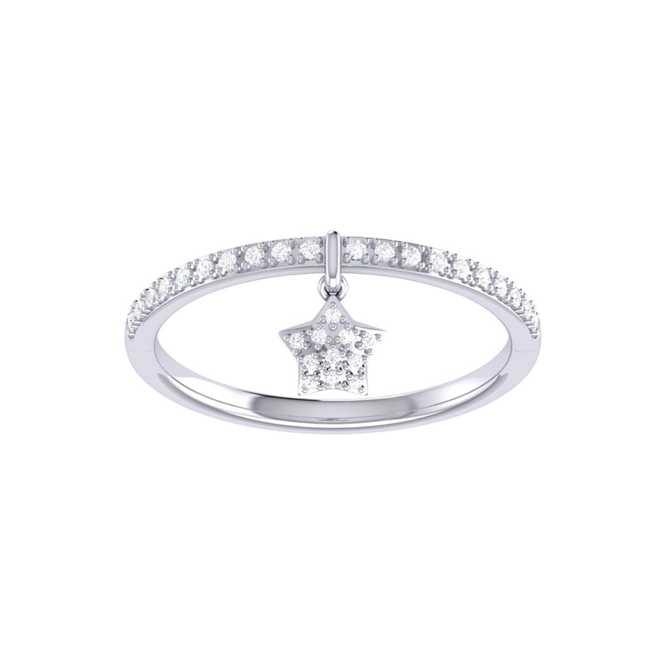 starkissed Diamant Charm Ring in 14K Weißgold von LMJJewelry